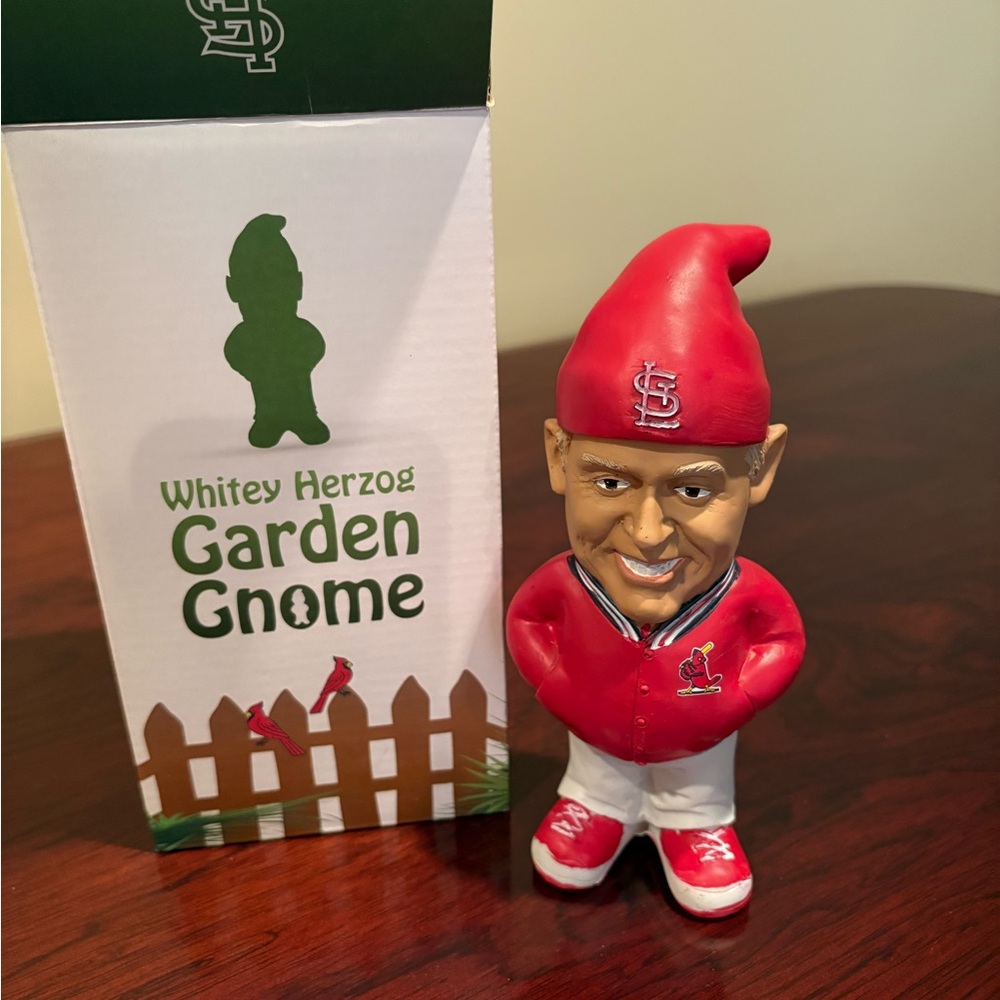 NWT Whitey Herzog Garden Gnome Bobblehead